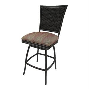 Indoor/Outdoor Counter 26&quot Bar Stool without Arms - Multi Sun Fabric-Brown Frame