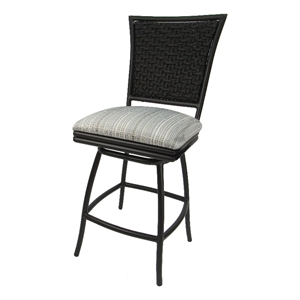 Indoor/Outdoor Counter 26&quot Bar Stool without Arms -Gray/Beige - Brown Frame