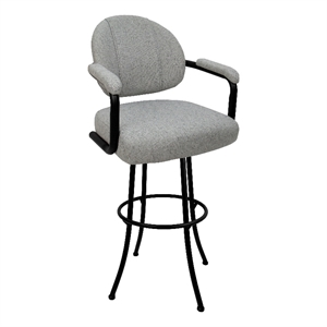 Swivel Extra Tall Metal Bar Stool 34&quot style M-70 Hemsath Slate - Black frame