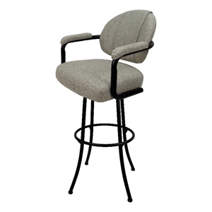 Swivel Extra Tall Metal Bar Stool 34&quot style M-70 Portwood Ash - Black frame