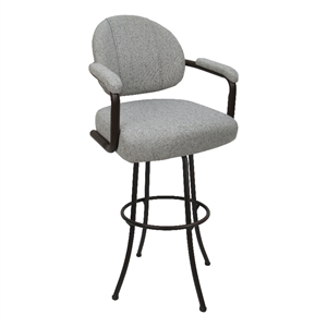 Swivel Extra Tall Metal Bar Stool 34&quot style M-70 Hemsath Slate - Brown frame