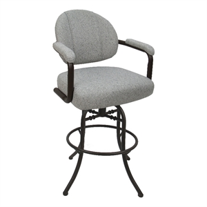 Swivel Tilt Metal Counter 26&quot Bar Stools - M-70 Hemsath Slate - Brown Frame