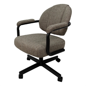 Swivel Metal Caster Dining Chair M-70 - Plumley Cocoa on Black