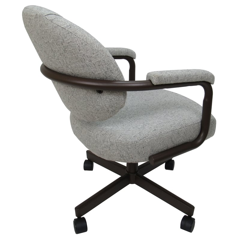 Swivel Metal Caster Dining Chair M-70 - Hemsath Slate on Brown