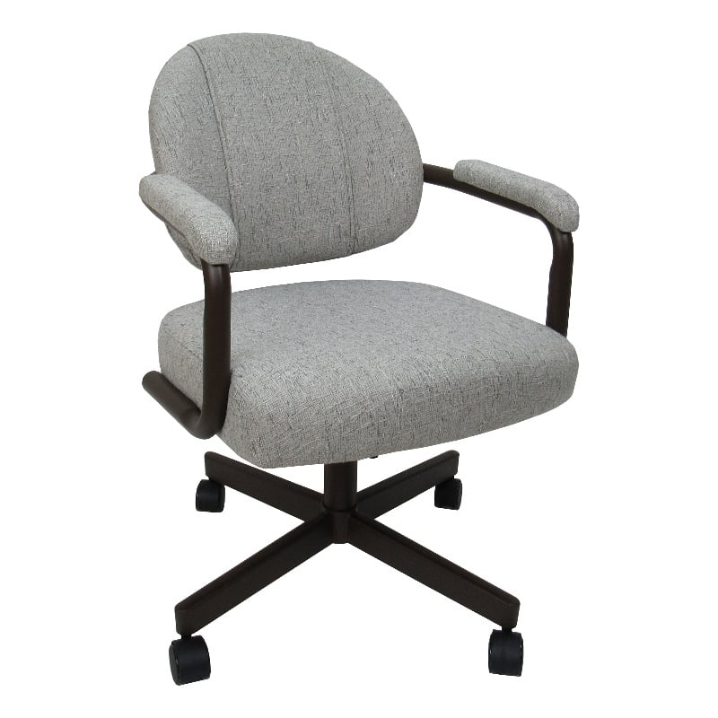Swivel Metal Caster Dining Chair M-70 - Hemsath Slate on Brown