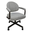 Swivel Metal Caster Dining Chair M-70 - Hemsath Slate on Brown