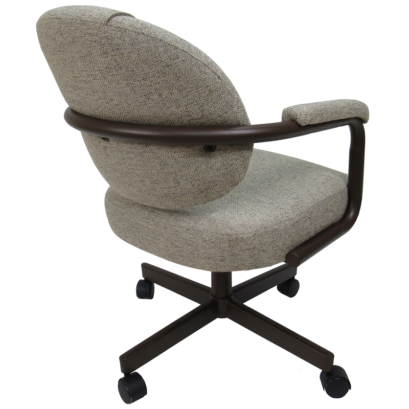 Swivel Metal Caster Dining Chair M-70 - Portwood Ash on Brown