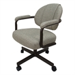Swivel Metal Caster Dining Chair M-70 - Portwood Ash on Brown