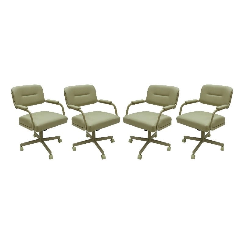 4 - Swivel Metal Caster Dining Chairs - M-110 Style
