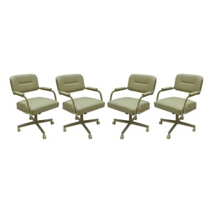 4 - Swivel Metal Caster Dining Chairs - M-110 Style