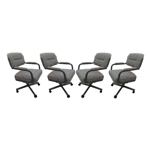 4 - Swivel Metal Caster Dining Chairs - M-110 Style