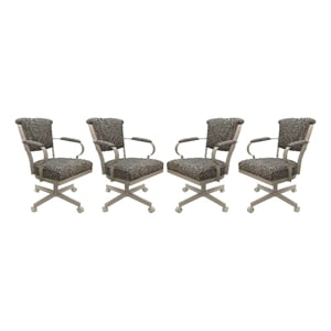 Set of 4 - Miami Swivel Metal Caster Chairs on Reading Base