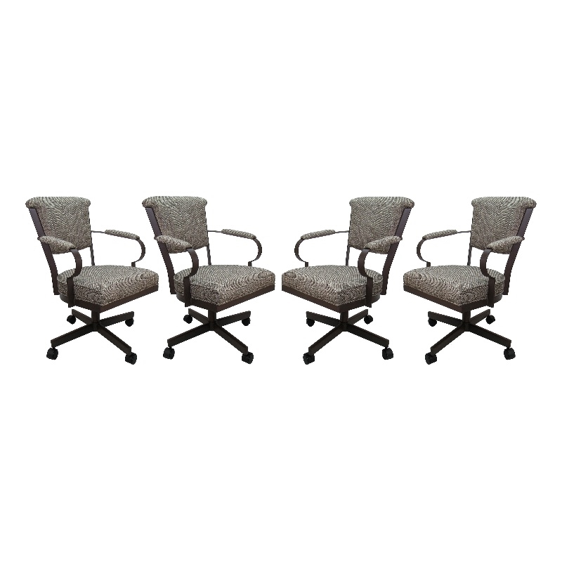 Set of 4 - Miami Swivel Metal Caster Chairs on Reading Base