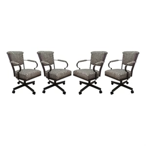 Set of 4 - Miami Swivel Metal Caster Chairs on Reading Base
