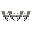 Set of 4 - Miami Swivel Metal Caster Chairs on Reading Base