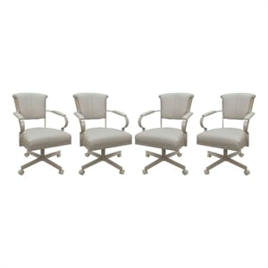 Set of 4 - Miami Swivel Metal Caster Chairs on Reading Base