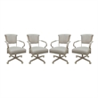Set of 4 - Miami Swivel Metal Caster Chairs on Reading Base