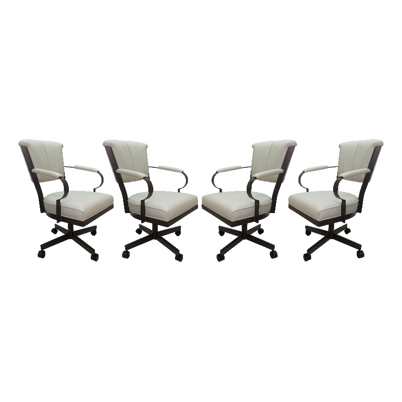 Set of 4 - Miami Swivel Metal Caster Chairs on Reading Base