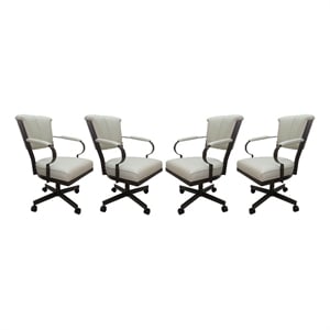 Set of 4 - Miami Swivel Metal Caster Chairs on Reading Base