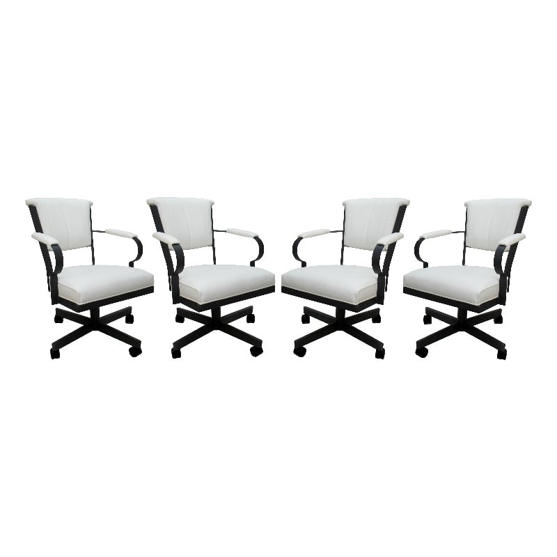Set of 4 - Miami Swivel Metal Caster Chairs on Reading Base