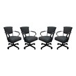Set of 4 - Miami Swivel Metal Caster Chairs on Reading Base