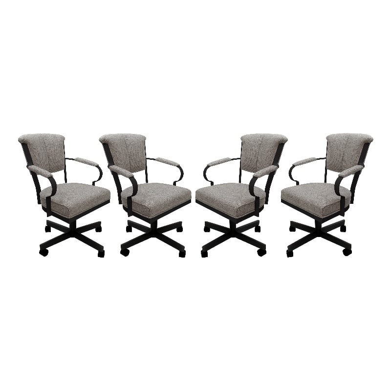Set of 4 - Miami Swivel Metal Caster Chairs on Reading Base