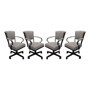 Set of 4 - Miami Swivel Metal Caster Chairs on Reading Base