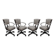 Set of 4 - Miami Swivel Metal Caster Chairs on Reading Base