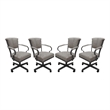 Set of 4 - Miami Swivel Metal Caster Chairs on Reading Base