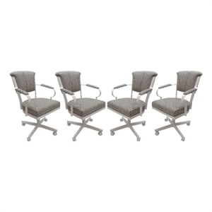 Set of 4 - Miami Swivel Metal Caster Chairs on Reading Base