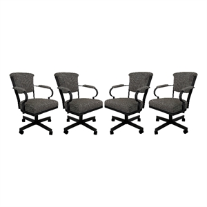 Set of 4 - Miami Swivel Metal Caster Chairs on Reading Base