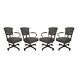 Set of 4 - Miami Swivel Metal Caster Chairs on Reading Base