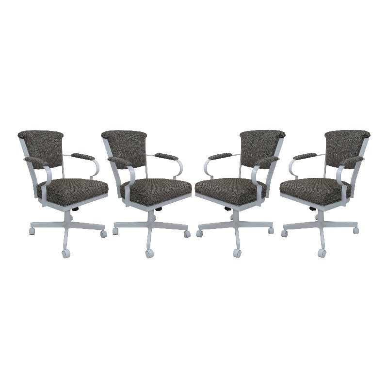 Set of 4 - Miami Swivel Metal Caster Chairs on Reading Base