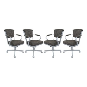 Set of 4 - Miami Swivel Metal Caster Chairs on Reading Base
