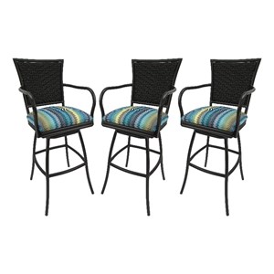 Set of 3 - Outdoor Indoor Extra Tall 34&quot Bar Stool - Erin on Brown Frame