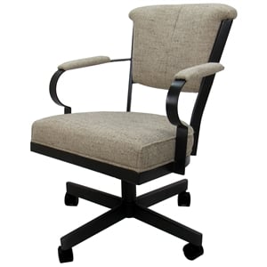 Swivel Metal Caster Dining Chair Miami -  Hemsath Driftwood - Black