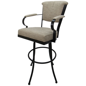 Miami Extra Tall 34&quot Metal Bar Stool on Noam Base - Hemsath Driftwood - Black