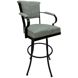 Miami Extra Tall 34&quot Metal Bar Stool on Noam Base - Watusi Aquatint - Black