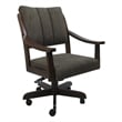 Casa Caster Solid Wood Dining Chair - Sanora Brown Fabric - Brown Honey
