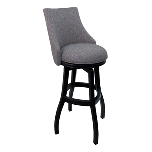 Swivel Wood Bar Stool Counter 26&quot - Bellissima - Mojeva Grey - Black