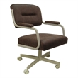 Swivel Metal Caster Dining Chair M-110 - Northwest Whiskey - Beige