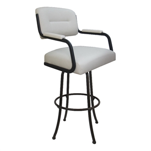 Swivel Counter Metal Bar Stool 26&quot - M-110 - Ocean Beige Vinyl - Brown