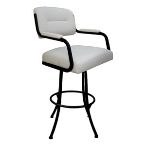 Swivel Metal Extra Tall 34&quot Bar Stool - M-110 - Ocean Beige Vinyl - Black