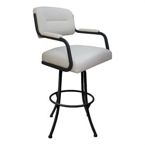 Swivel Metal Extra Tall 34&quot Bar Stool - M-110 - Ocean Beige Vinyl - Grey