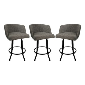Swivel Counter Metal Bar Stool 26&quot - Joey - Mojave Grey - Black