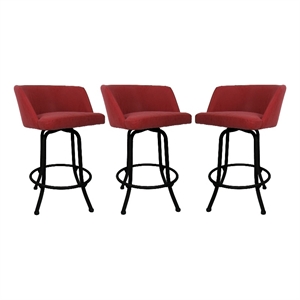 Swivel Counter Metal Bar Stool 26&quot - Joey - Ruby - Black