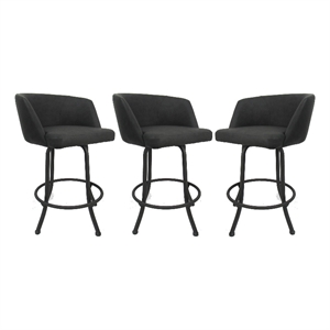 Swivel Counter Metal Bar Stool 26&quot - Joey - Moonstone - Grey