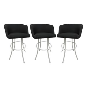 Tobias Designs Joey 26&quot Vinyl Swivel Counter Metal Bar Stool Black/White