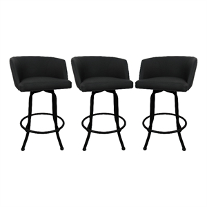 Swivel Metal Bar Stool 30&quot - Joey - Black - Black