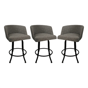 Swivel Metal Bar Stool 30&quot - Joey - Mojave Grey - Black